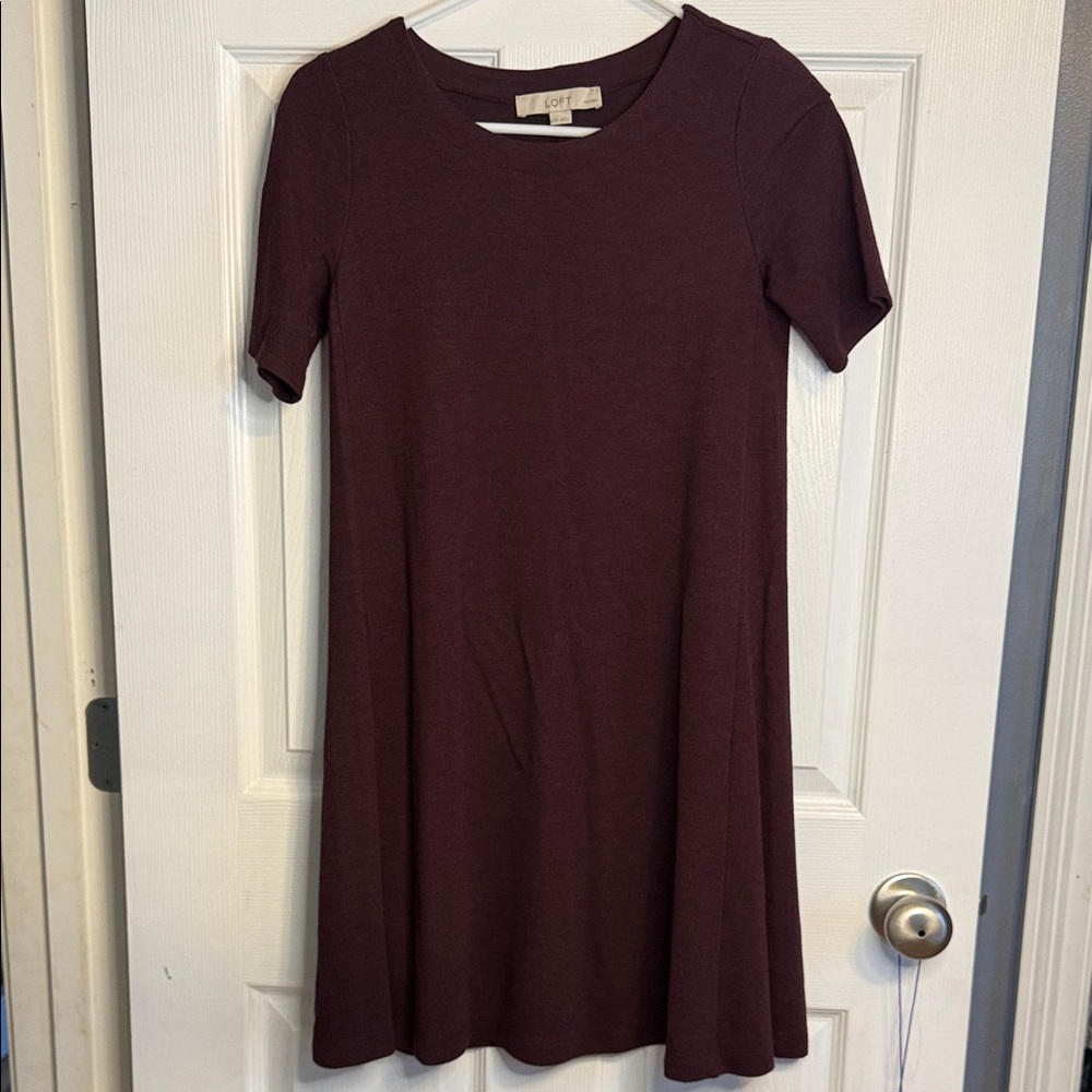 LOFT Deep Burgundy Mini Dress